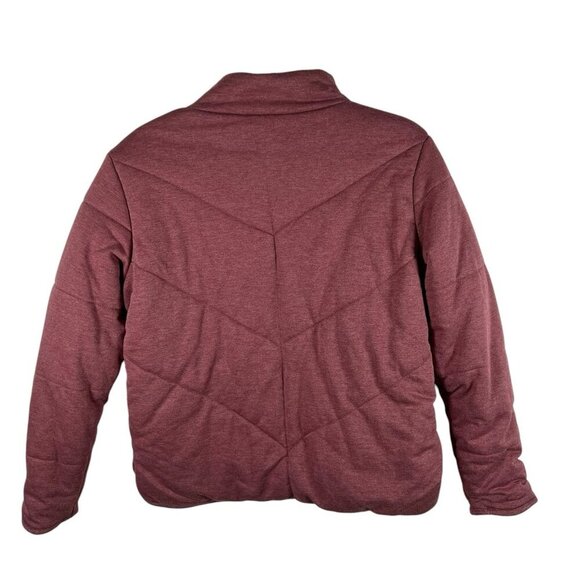 THREE DOTS Jacket Sweatshirt Red Full Zip Quilted Pockets Women’s Size Medium - Picture 2 of 8
